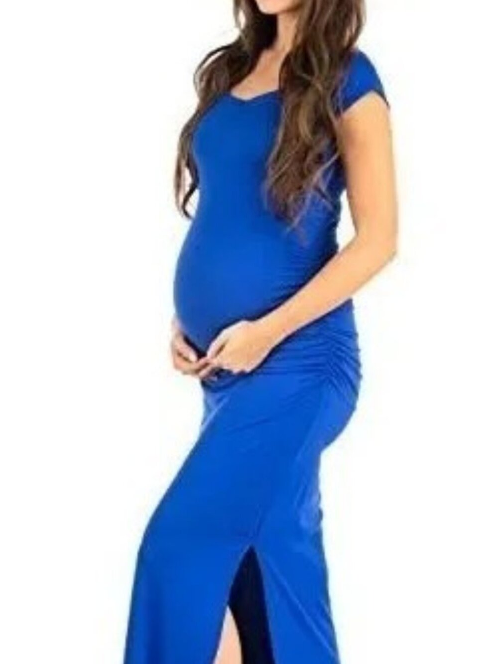 Mother Bee Maternity Blue Maxi Dress
